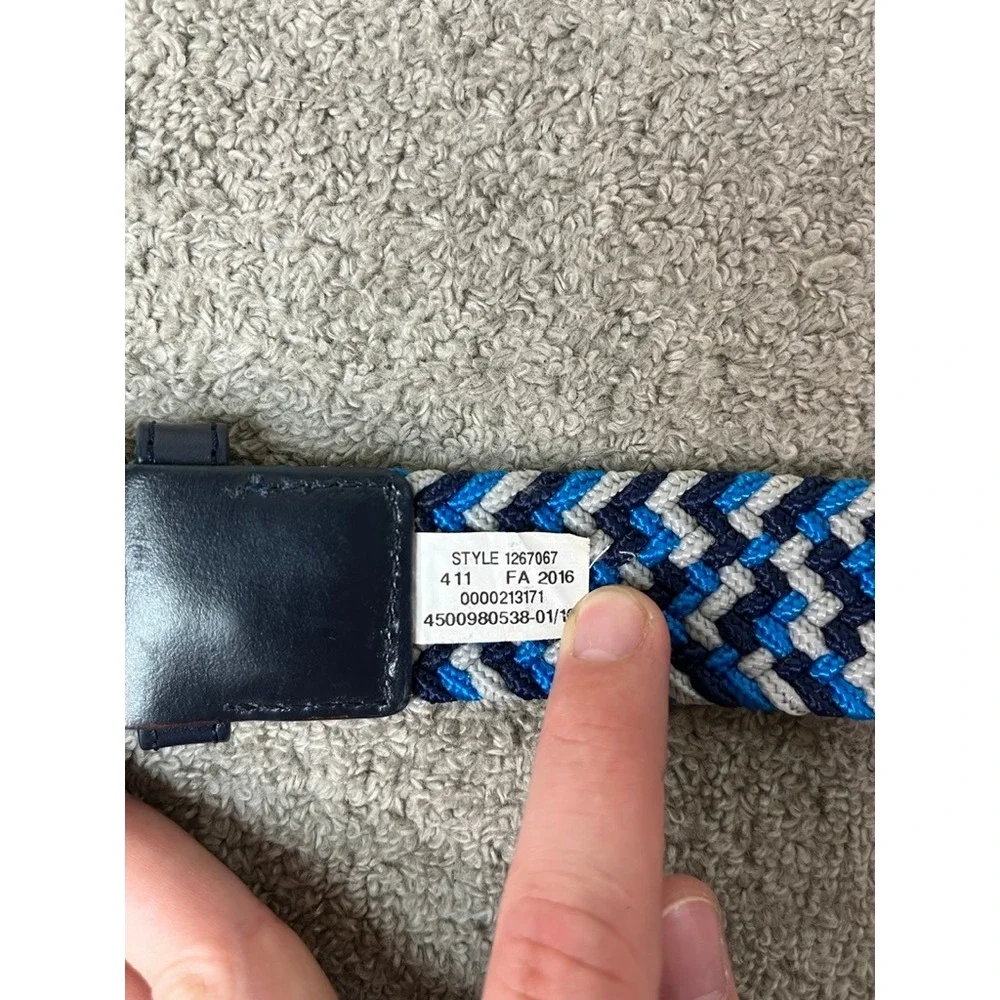 Under Armour Braided Golf Belt Mens Blue Grey Chevron Stretch 1267067 411